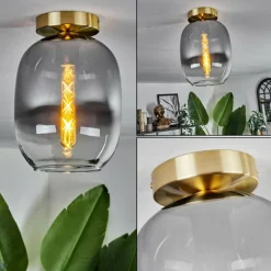 Plafonnier - Verre Apedo Laiton, 1 lumière