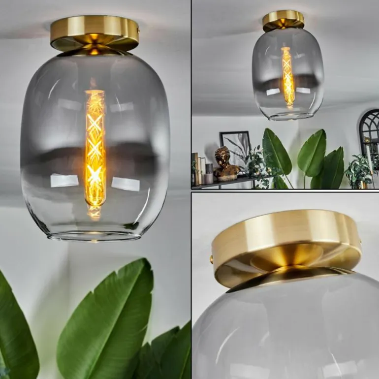 Plafonnier - Verre Apedo Laiton, 1 lumière