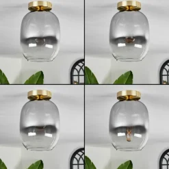 Plafonnier - Verre Apedo Laiton, 1 lumière