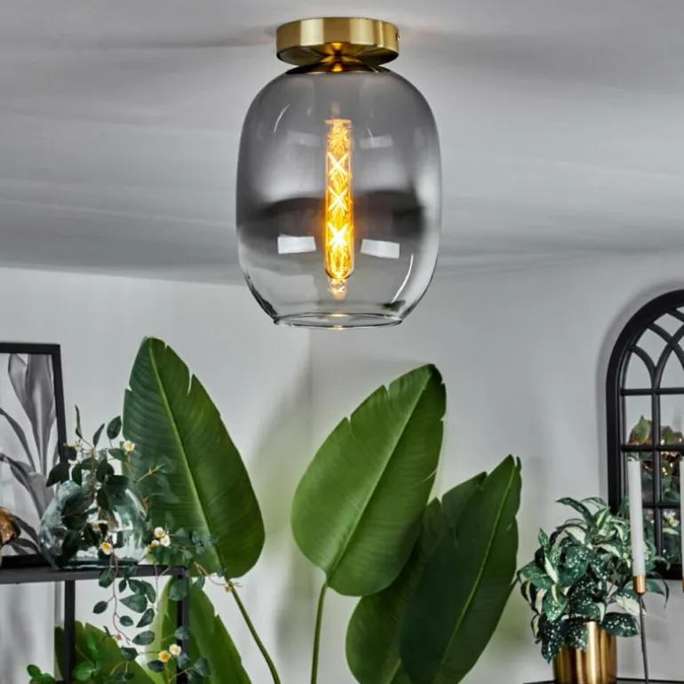 Plafonnier - Verre Apedo Laiton, 1 lumière