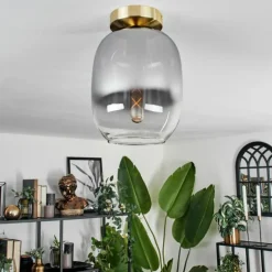 Plafonnier - Verre Apedo Laiton, 1 lumière