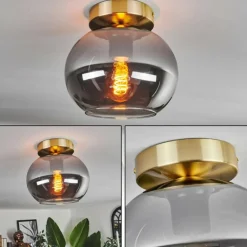 Plafonnier - Verre Apedo Laiton, 1 lumière