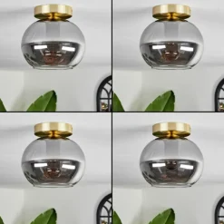 Plafonnier - Verre Apedo Laiton, 1 lumière