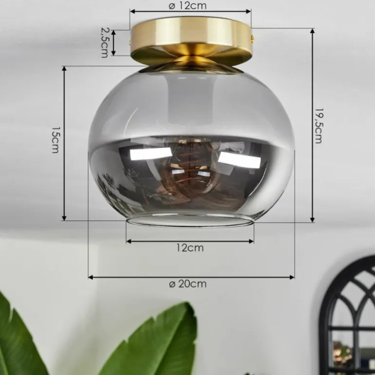 Plafonnier - Verre Apedo Laiton, 1 lumière