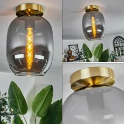 Plafonnier - Verre Apedo Laiton, 1 lumière