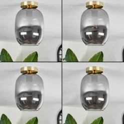 Plafonnier - Verre Apedo Laiton, 1 lumière