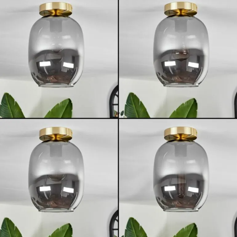 Plafonnier - Verre Apedo Laiton, 1 lumière