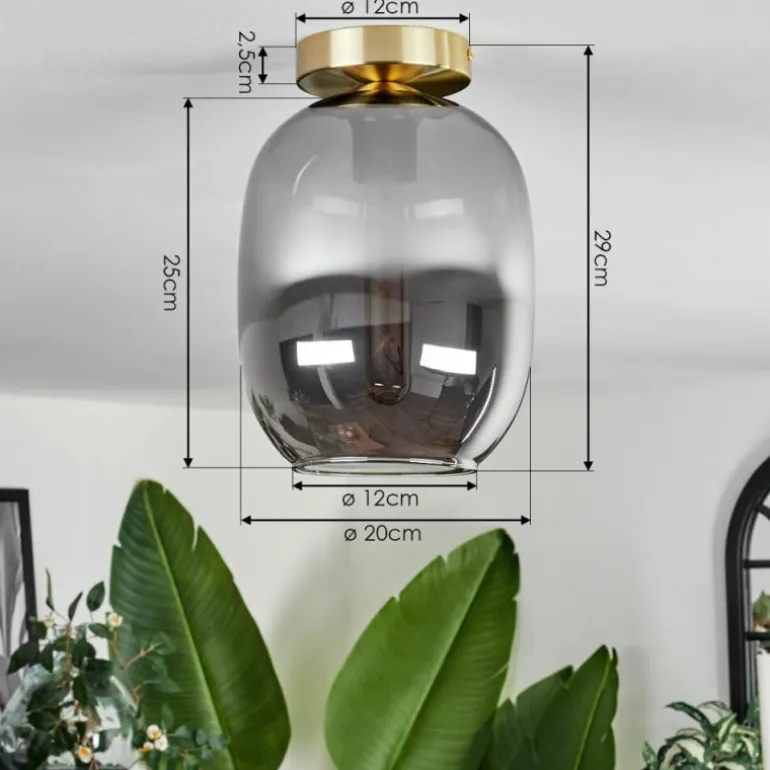Plafonnier - Verre Apedo Laiton, 1 lumière
