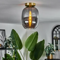 Plafonnier - Verre Apedo Laiton, 1 lumière