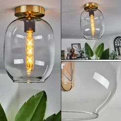 Plafonnier - Verre Apedo Laiton, 1 lumière