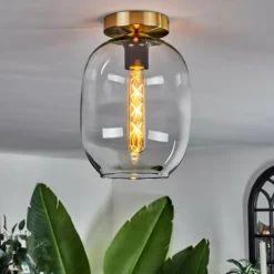 Plafonnier - Verre Apedo Laiton, 1 lumière