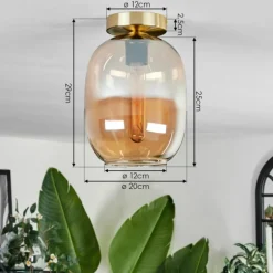 Plafonnier - Verre Apedo Laiton, 1 lumière