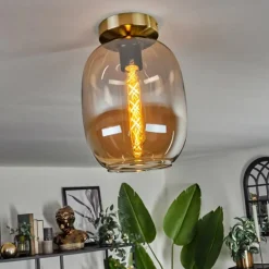 Plafonnier - Verre Apedo Laiton, 1 lumière
