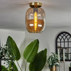 Plafonnier - Verre Apedo Laiton, 1 lumière