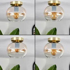 Plafonnier - Verre Apedo Laiton, 1 lumière