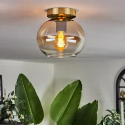 Plafonnier - Verre Apedo Laiton, 1 lumière