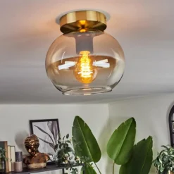 Plafonnier - Verre Apedo Laiton, 1 lumière