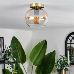 Plafonnier - Verre Apedo Laiton, 1 lumière