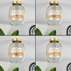 Plafonnier - Verre Apedo Laiton, 1 lumière