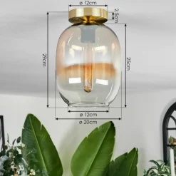 Plafonnier - Verre Apedo Laiton, 1 lumière