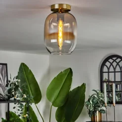 Plafonnier - Verre Apedo Laiton, 1 lumière
