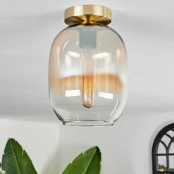 Plafonnier - Verre Apedo Laiton, 1 lumière