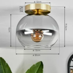 Plafonnier - Verre Apedo Laiton, 1 lumière