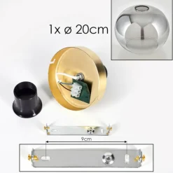 Plafonnier - Verre Apedo Laiton, 1 lumière