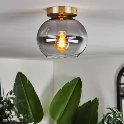 Plafonnier - Verre Apedo Laiton, 1 lumière