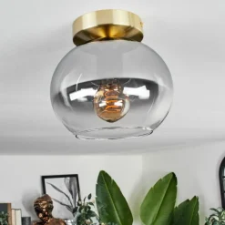 Plafonnier - Verre Apedo Laiton, 1 lumière