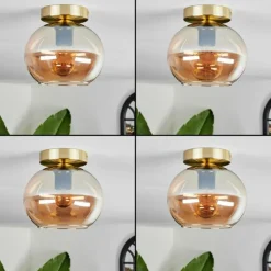 Plafonnier - Verre Apedo Laiton, 1 lumière