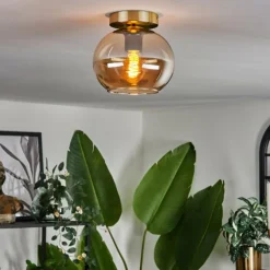 Plafonnier - Verre Apedo Laiton, 1 lumière
