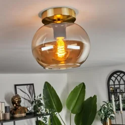 Plafonnier - Verre Apedo Laiton, 1 lumière
