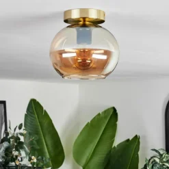 Plafonnier - Verre Apedo Laiton, 1 lumière