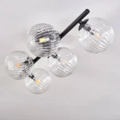 Plafonnier - Verre Chehalis Clair, 5 lumières