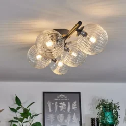 Plafonnier - Verre Chehalis Clair, 5 lumières