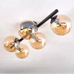 Plafonnier - Verre Chehalis Ambre, 5 lumières