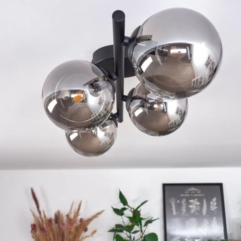 Plafonnier - Verre Chehalis Fumé, 4 lumières