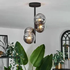 Plafonnier - Verre Chehalis Fumé, 4 lumières