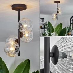 Plafonnier - Verre Chehalis Clair, 4 lumières