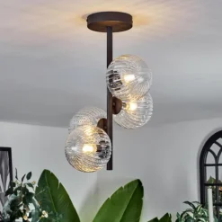 Plafonnier - Verre Chehalis Clair, 4 lumières