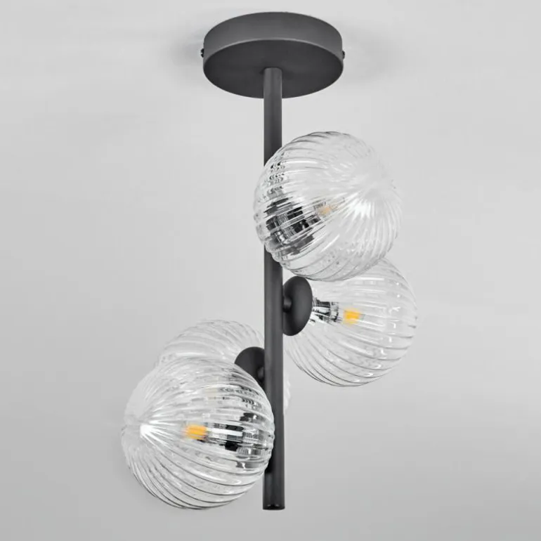 Plafonnier - Verre Chehalis Clair, 4 lumières
