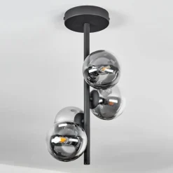 Plafonnier - Verre Chehalis Clair, Fumé, 4 lumières