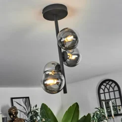 Plafonnier - Verre Chehalis Clair, Fumé, 4 lumières
