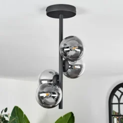 Plafonnier - Verre Chehalis Clair, Fumé, 4 lumières