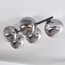 Plafonnier - Verre Chehalis Clair, Fumé, 4 lumières