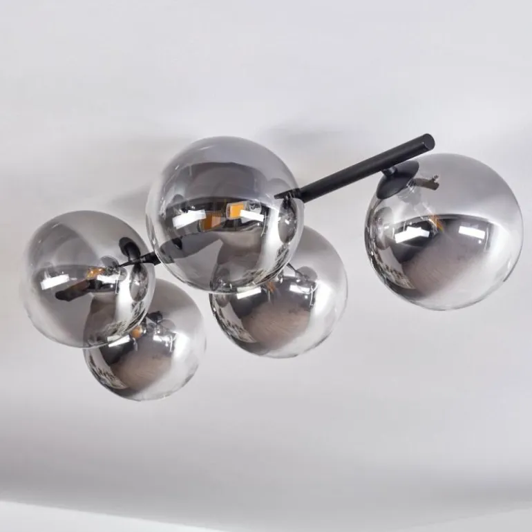 Plafonnier - Verre Chehalis Clair, Fumé, 4 lumières
