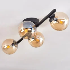 Plafonnier - Verre Chehalis Ambre, 4 lumières