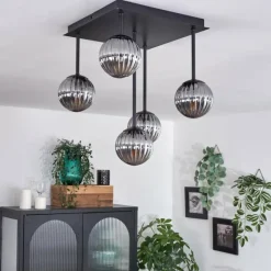Plafonnier - Verre Chehalis Fumé, 5 lumières