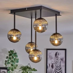 Plafonnier - Verre Chehalis Fumé, 5 lumières
